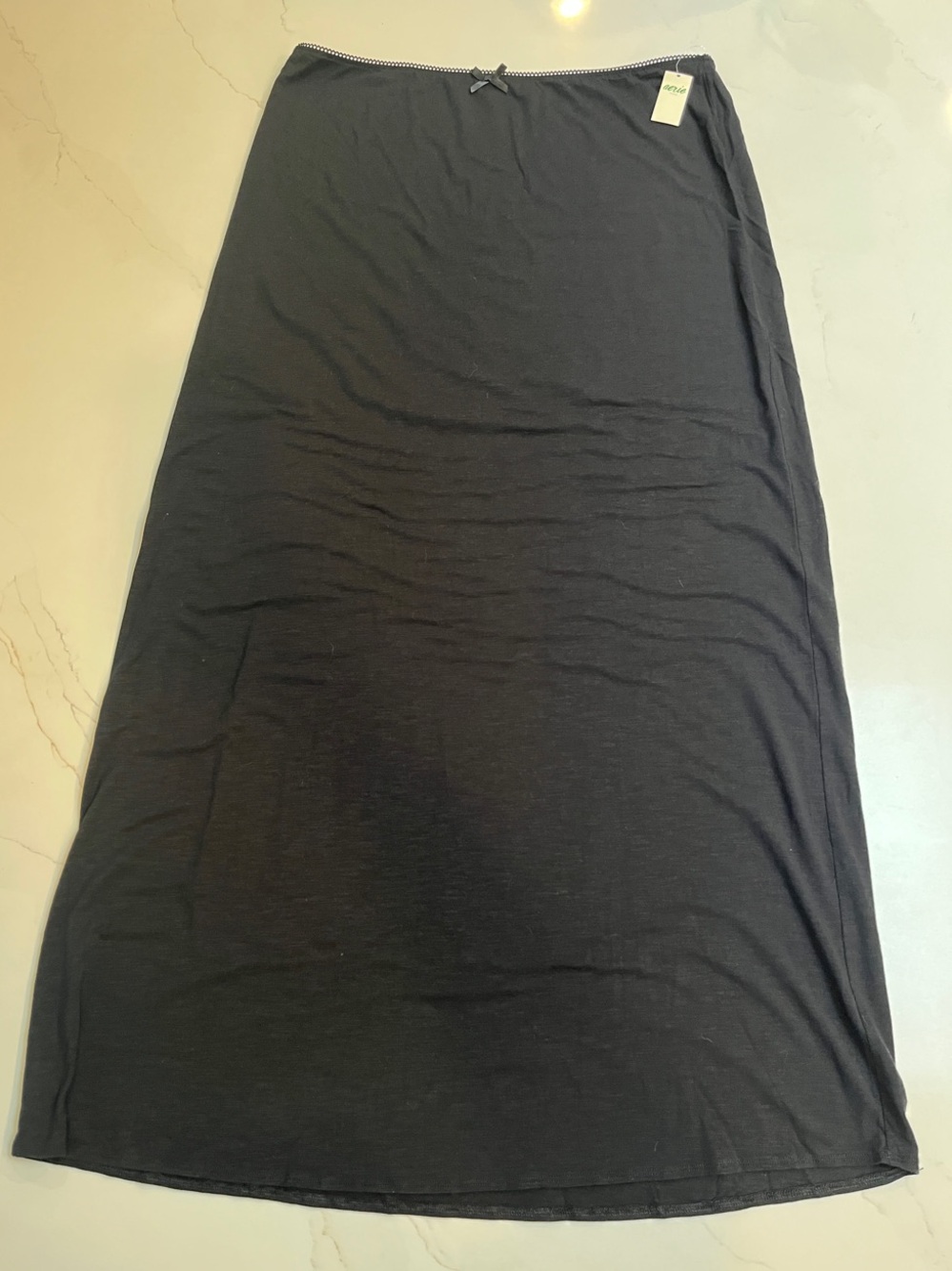 aerie Black Maxi Skirt with Front Bow Detail